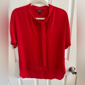 Express red tie blouse